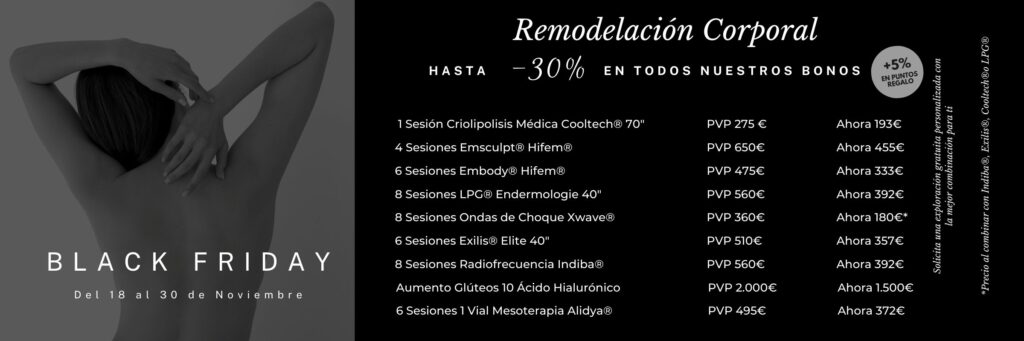 Ofertas LPG emsculpt criolipolisis Madrid Laser Natura Black Friday